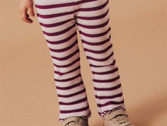 Name It trousers boysenberry with stripes and frill edge  